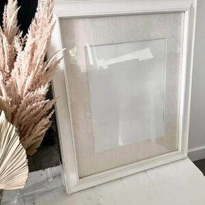 Large White Picture Frame with Linen Mat 11x14, 16x20